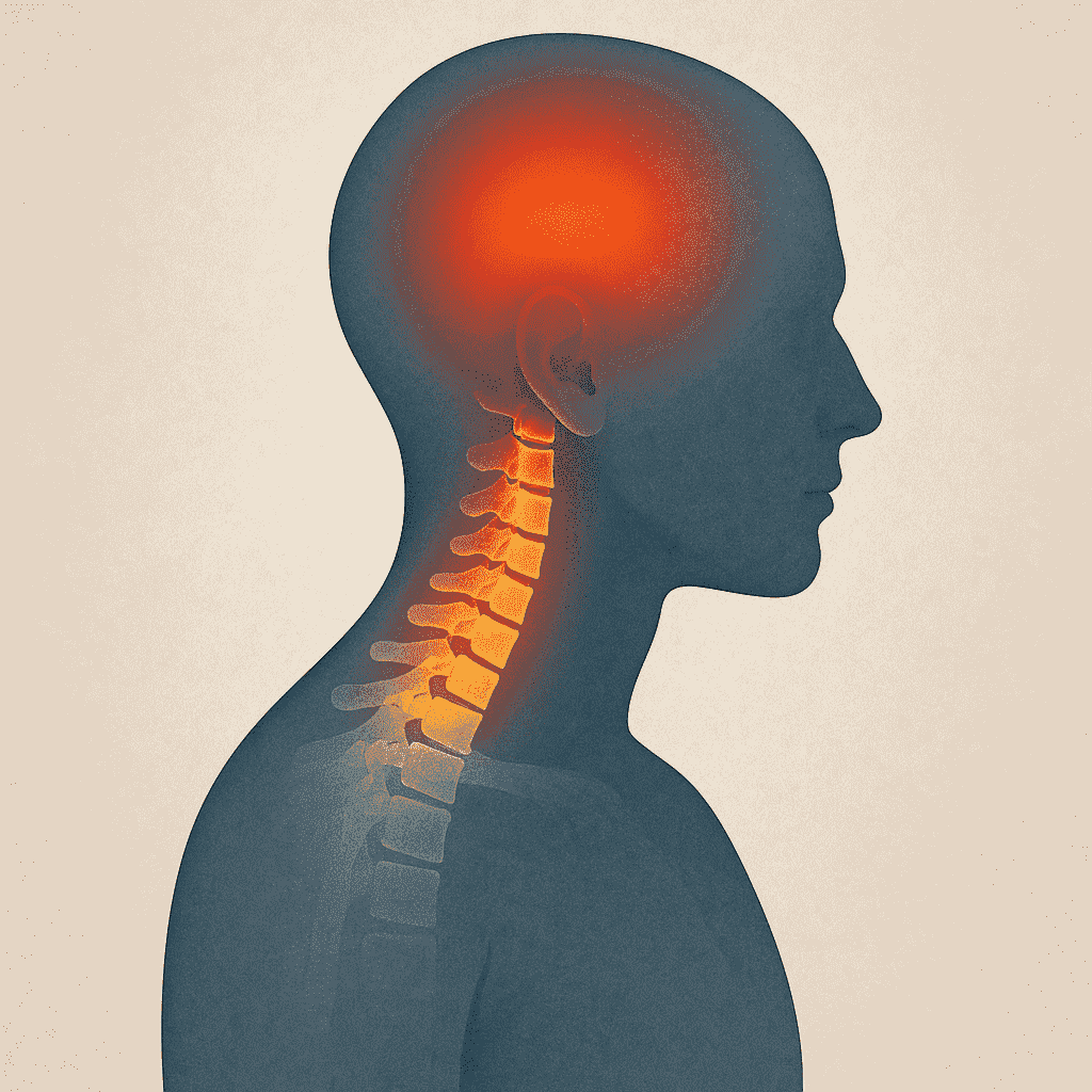Bolest hlavy od krční páteře - Ilustrační obrázek 